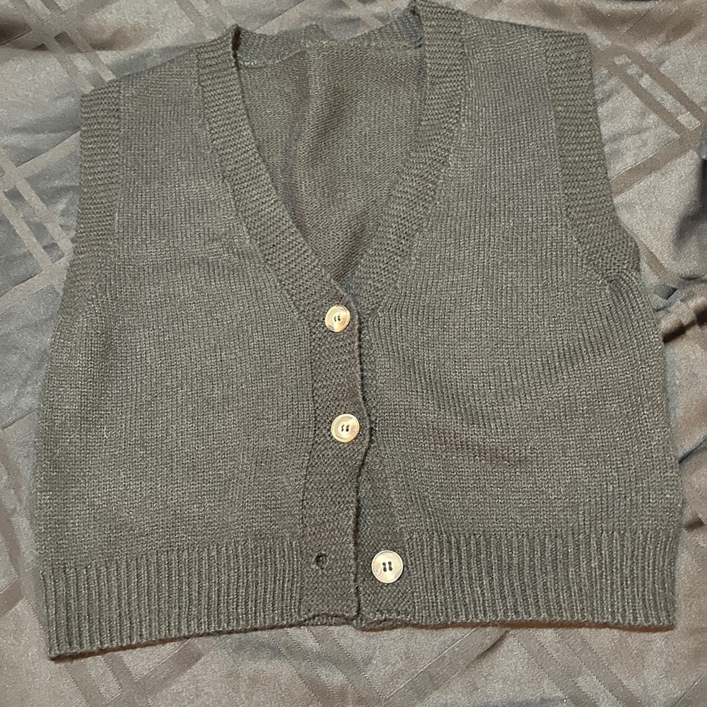 Button up v neck sweater